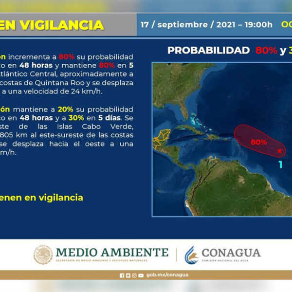 Zona de baja presión en el Atlantico podría convertirse en huracán