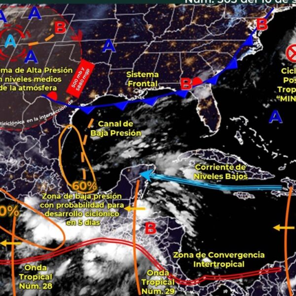 Pronóstico del clima para hoy viernes 10 de septiembre en Quintana Roo.
