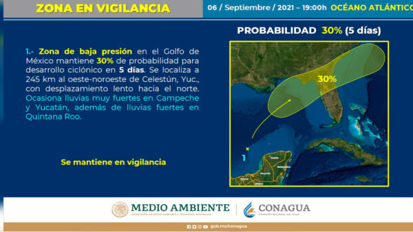 Seguirán fuerte lluvias en Quintana Roo por zona de baja presión