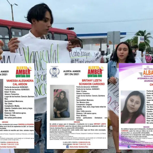 Cancún: Protestan padres y amigos de menores desaparecidas en la SM 225