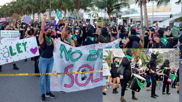 Cancún: Inicia "megamarcha" feminista contra penalización del aborto