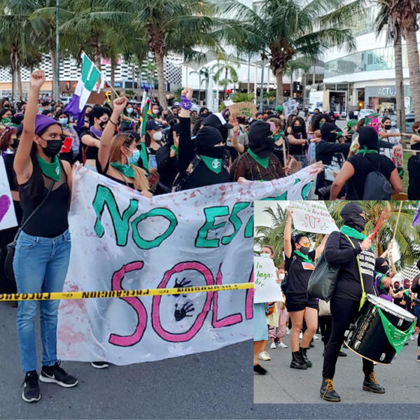 Cancún: Inicia "megamarcha" feminista contra penalización del aborto