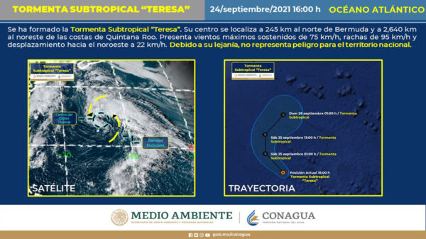 Una mas, se Forma la Tormenta Subtropical "Teresa" en el Atlántico
