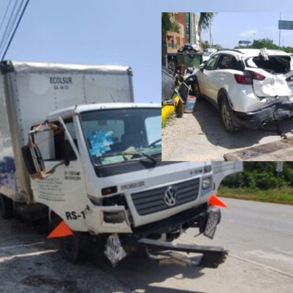 Carambola en Playa Del Carmen deja cuantiosos daños materiales