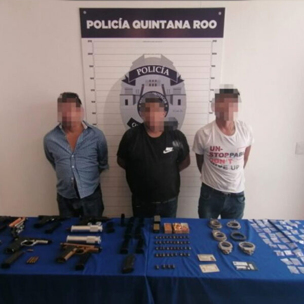 Cancún: Capturan a trio de pistoleros en hotel de zona de playas