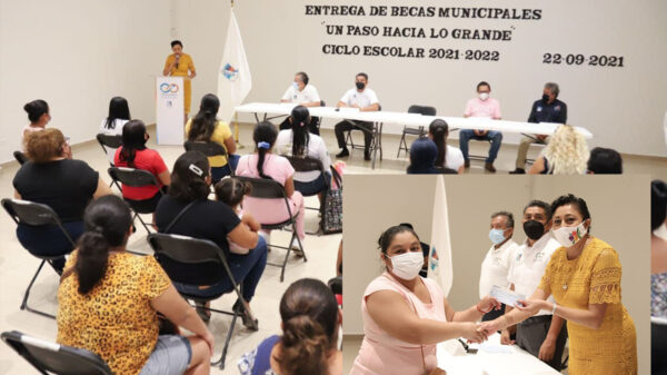 Cumple gobierno de Puerto Morelos con pago de becas a estudiantes