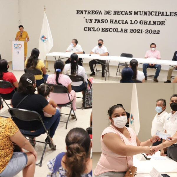 Cumple gobierno de Puerto Morelos con pago de becas a estudiantes