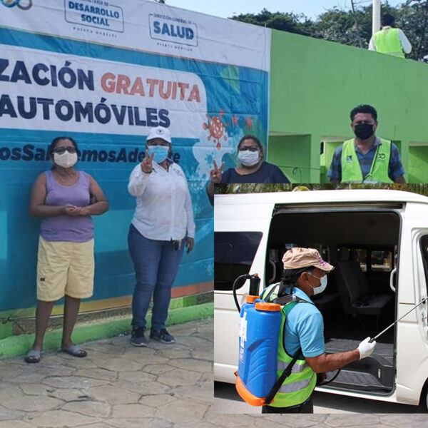 Organiza gobierno de Puerto Morelos nueva jornada de sanitización vehicular