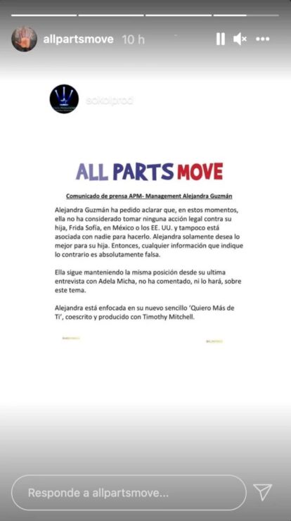 Alejandra Guzmán pide a Enrique Guzmán que no la involucre en sus declaraciones contra Frida Sofía