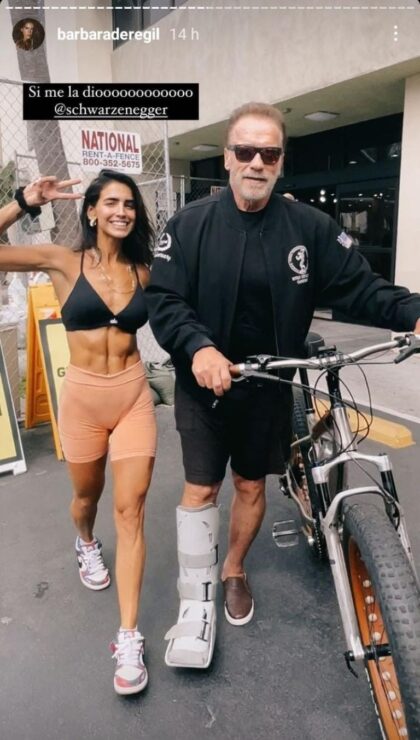Bárbara de Regil saca su lado fan con Arnold Schwarzenegger