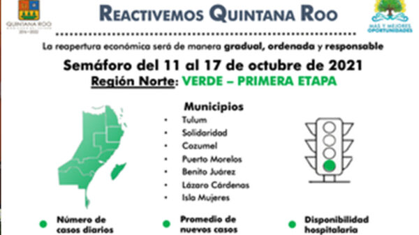 Avanza a verde Cancún y Zona Norte de Quintana Roo