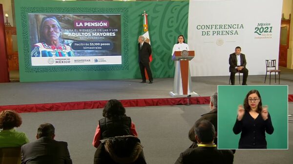 Pensión se incrementó a 1,940 pesos de 2018 a 2021