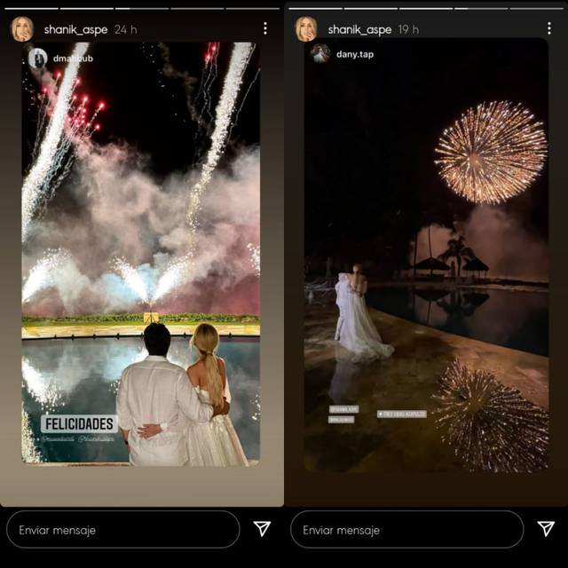 Shanik Aspe renueva votos matrimoniales con lujosa fiesta y termina en incendio