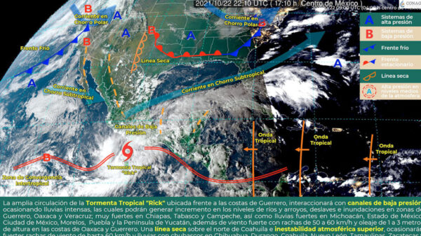 Tormenta tropical Rick impactará Guerrero y Oaxaca