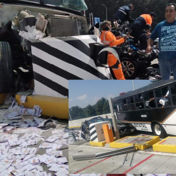 Video: Camión de policía protagoniza brutal accidente con numerosos heridos