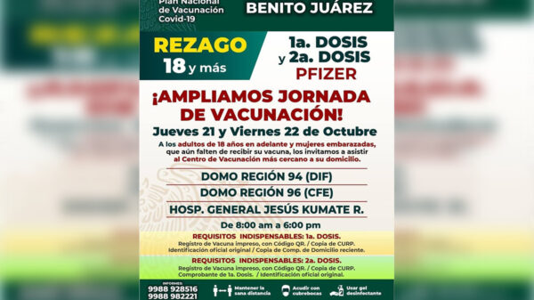 Extiende Sesa jornadas de vacunación para rezagados