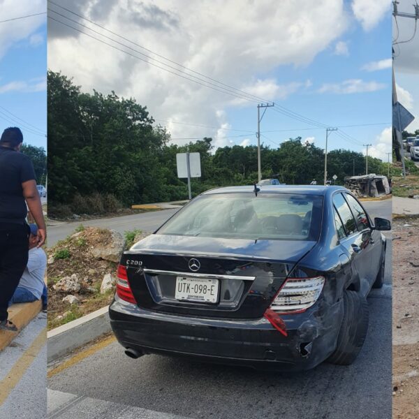 Carambola vehicular en la SM 336 de Cancún deja un lesionado