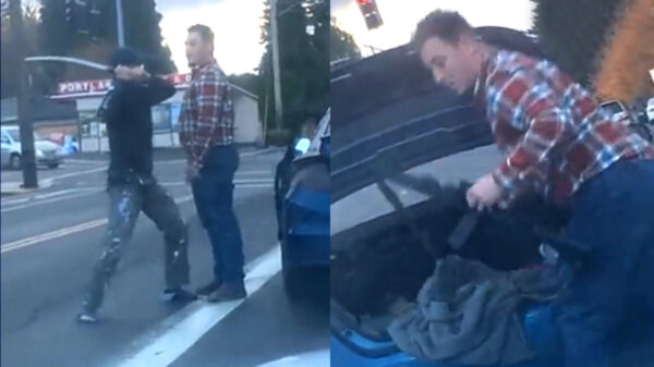 Conductores protagonizan disputa vial con katana y fusil de asalto