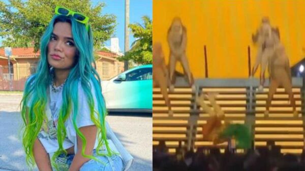 Karol G sufre impactante caída durante concierto en Miami