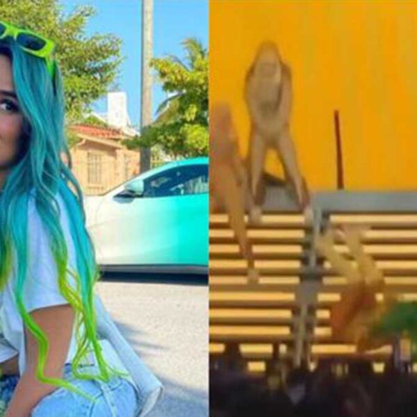 Karol G sufre impactante caída durante concierto en Miami