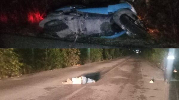 Derrapa motociclista y muere por golpe en la cabeza, en Cancún