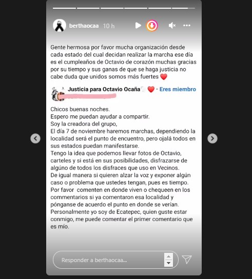 Organizan marcha para pedir justicia por la muerte de Octavio Ocaña