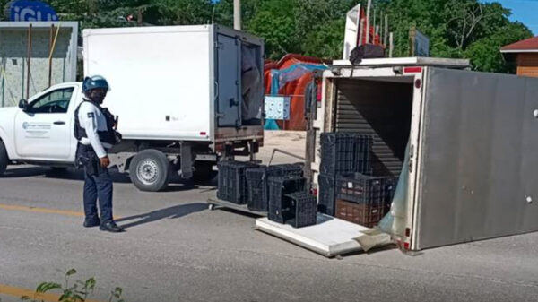 "Carnosa" volcadura en Playa Del Carmen