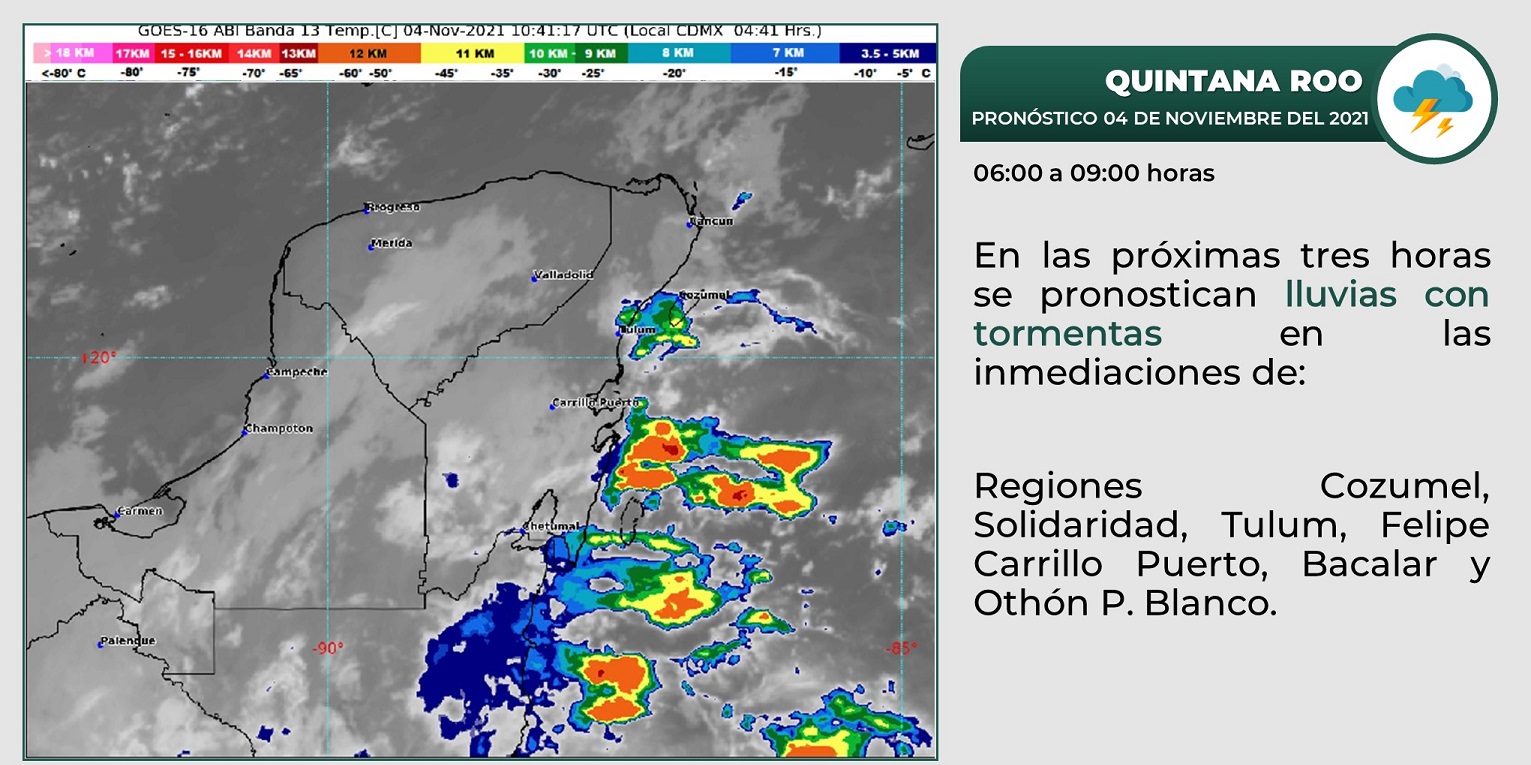 Clima: Probabilidad de lluvias para hoy jueves en Quintana Roo; se sentirán en el sureste del territorio los efectos del frente frío número 7.