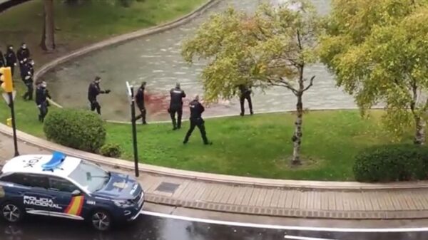 Sujeto muere tras acuchillarse en una plaza de España.