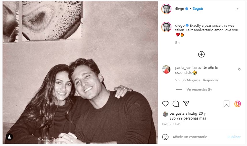 Así celebraron su primer año de novios Diego Boneta y Renata Notni
