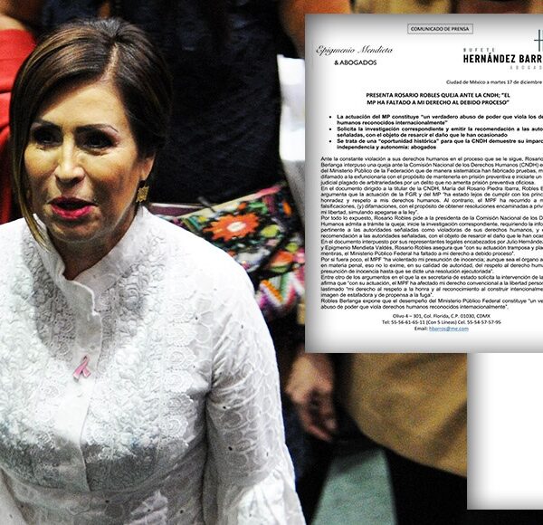 Revisarán la prisión preventiva en contra de Rosario Robles