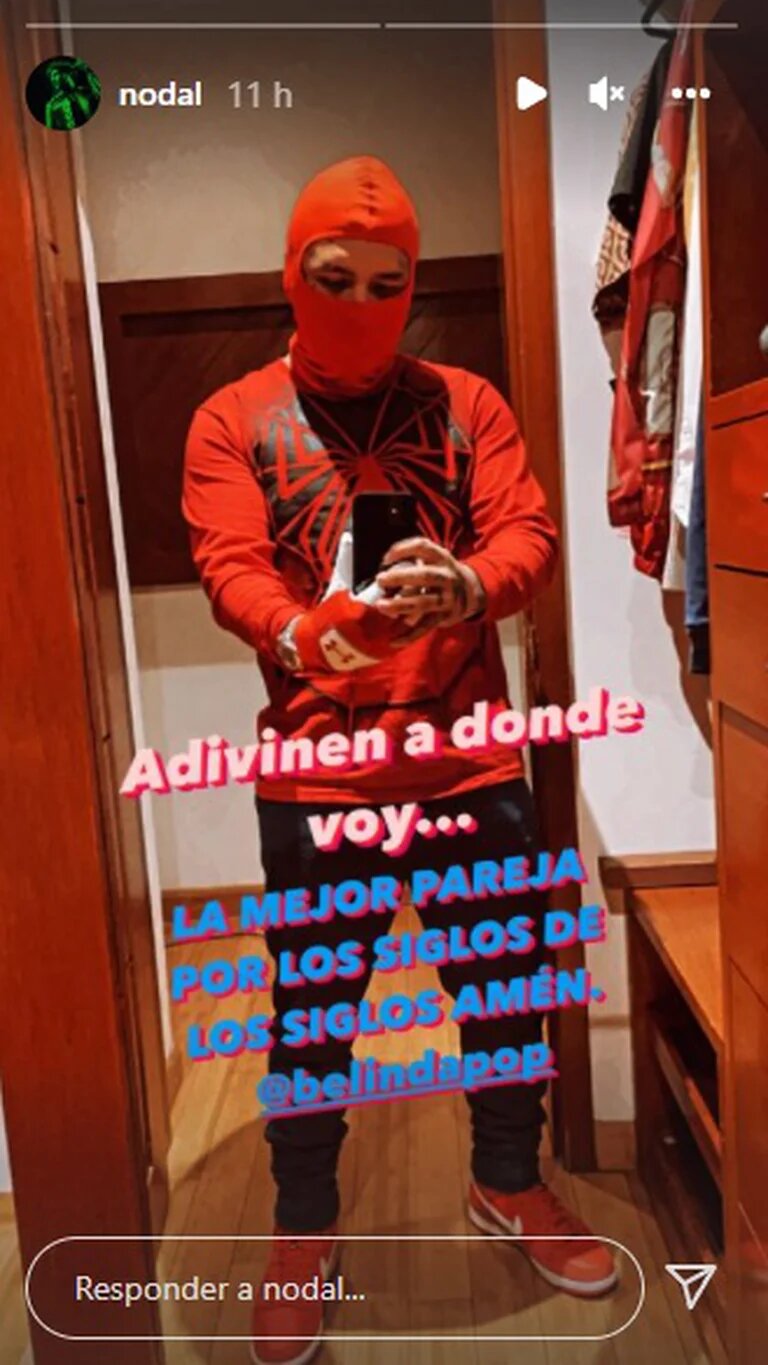 Christian Nodal se disfraza de "Spider-Man" para ir al cine con Belinda