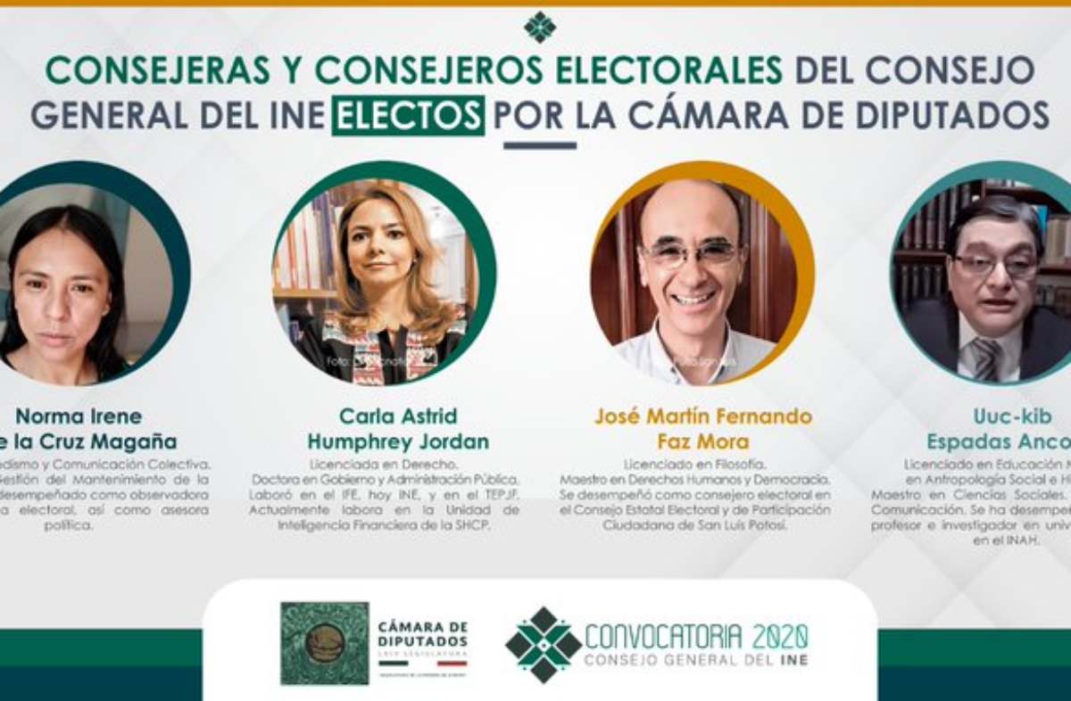 Los últimos cuatro consejeros del INE elegidos en el 2020.