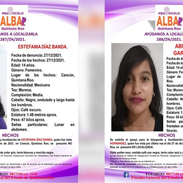 Desaparecen en Cancún dos adolescentes de 14 años