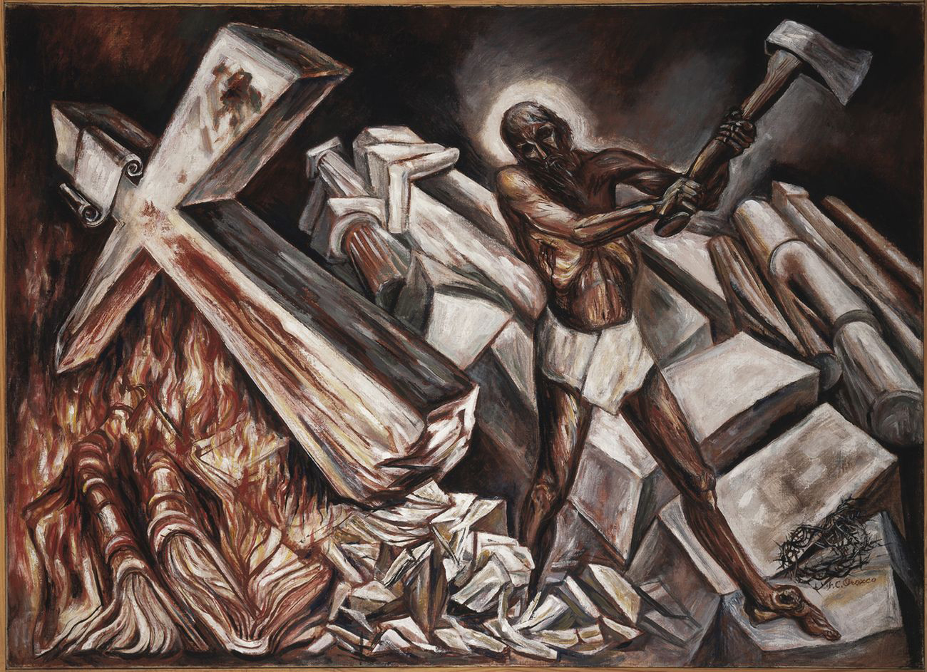 La obra: Cristo destruye la cruz (1943), del muralista mexicano José Clemente Orozco.