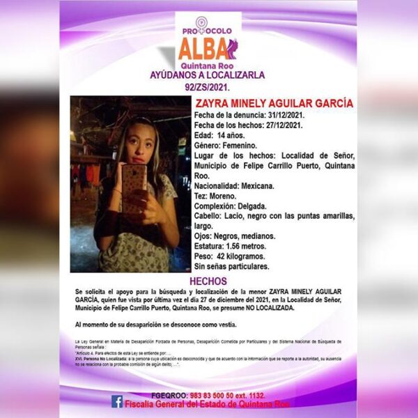 Desaparece adolescente en la zona maya de Quintana Roo