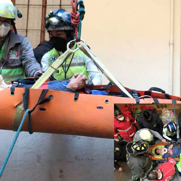 ¡Se salvó de milagro! Queda suspendido en lo alto de un edificio