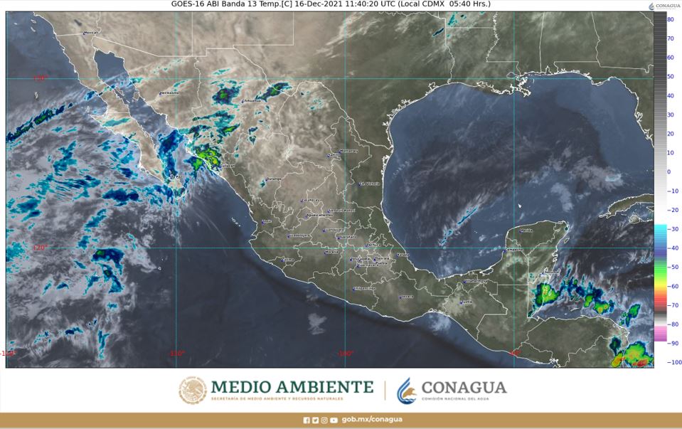Clima: Intervalos de chubascos y lluvias para hoy en Quintana Roo; canales de baja presión interactúan con la entrada de humedad.