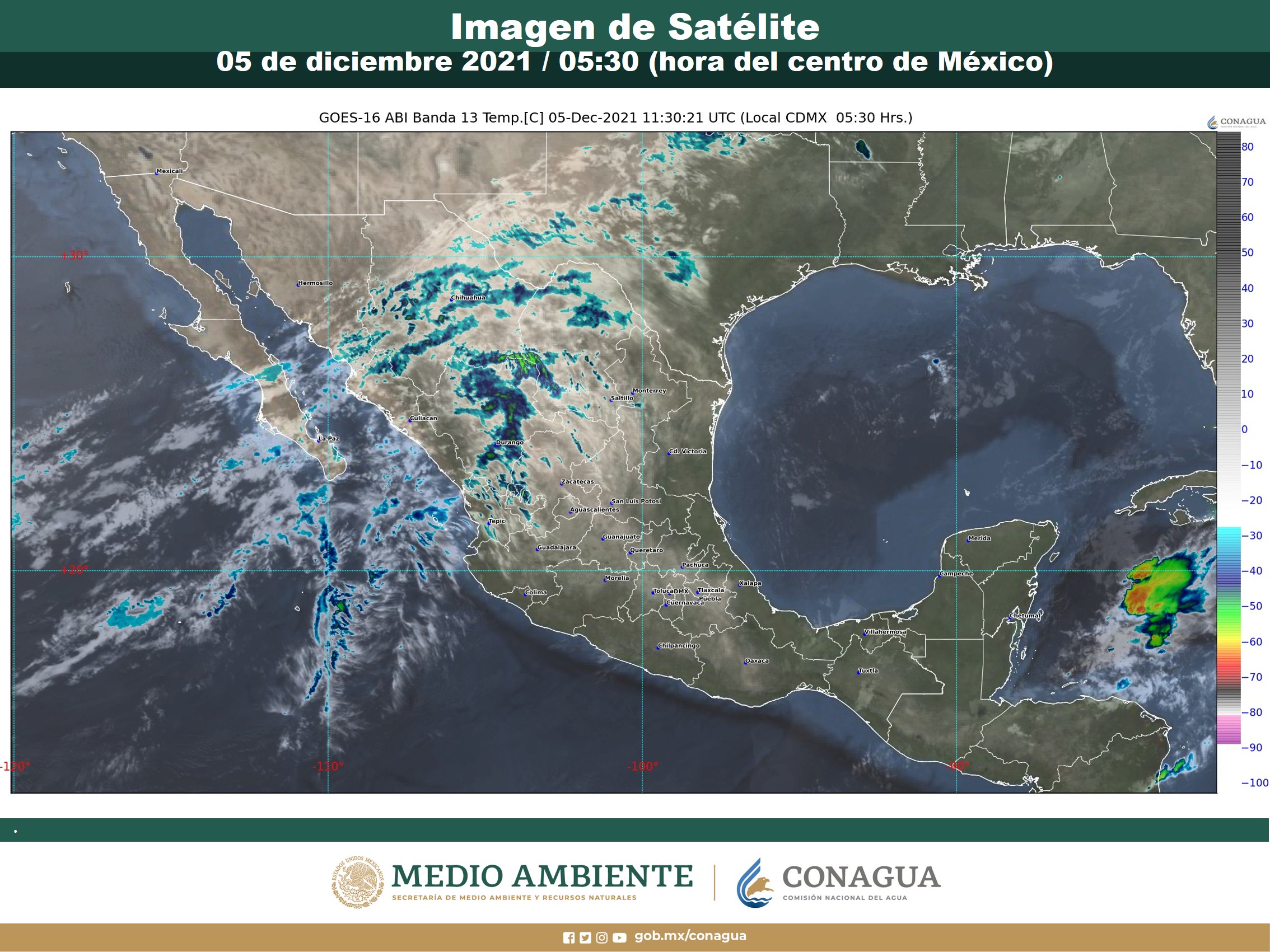 Pronóstico del clima para hoy domingo 5 de diciembre en Quintana Roo; se prevén chubascos y lluvias vespertinas.