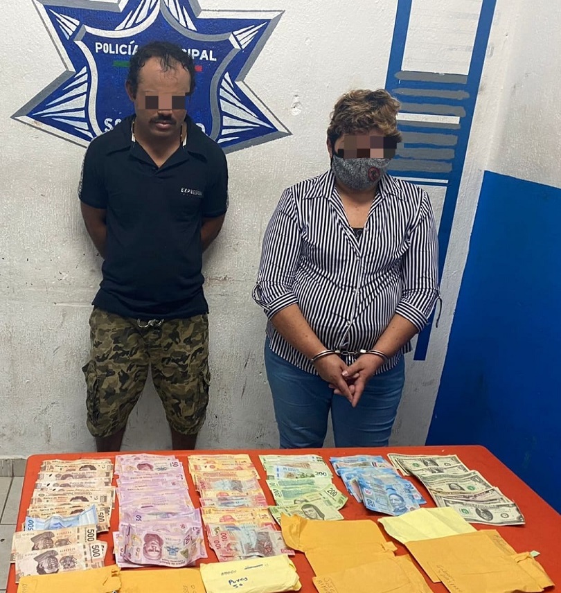 Detienen a pareja de extorsionadores en Playa del Carmen; Alejandro “N” y Ana “N”, mantenían asolados a comerciantes de la colonia Nicte-Há.