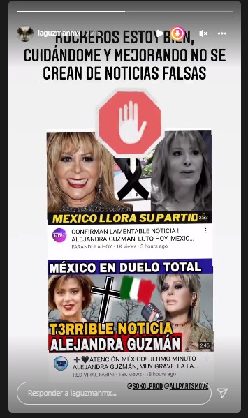 Alejandra Guzmán desmiente estar grave por Covid-19