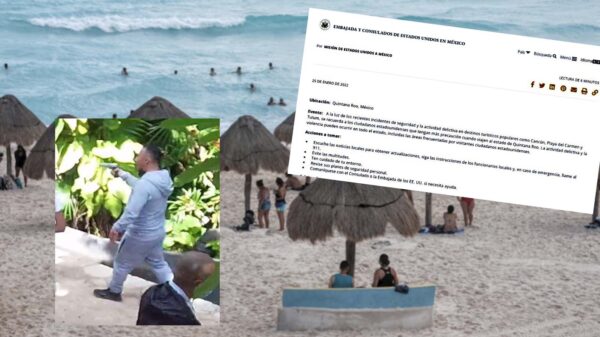 Lanza gobierno de USA advertencia sobre inseguridad en Quintana Roo