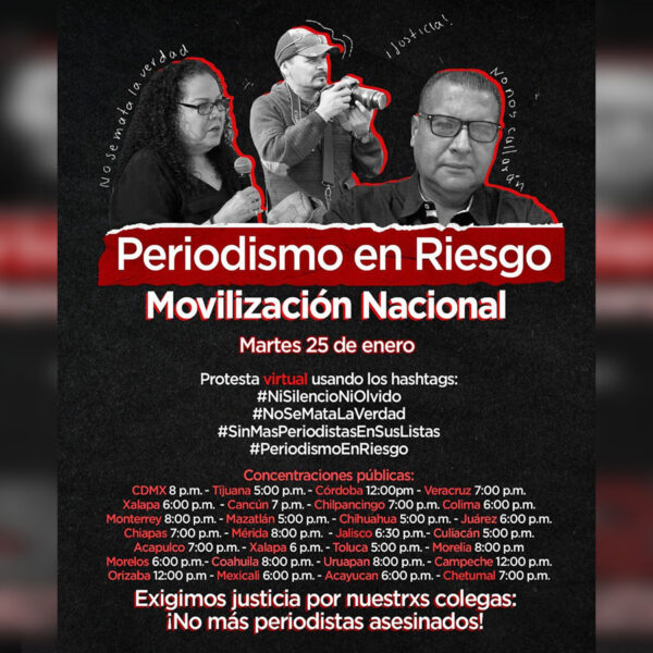 Convocan a manifestación nacional por muerte de periodistas