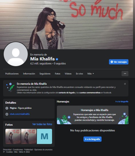 ¿Mia Khalifa esta muerta? Facebook activa en su cuenta un 'In memoriam'