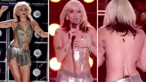 Miley Cyrus queda desnuda durante show de Año Nuevo