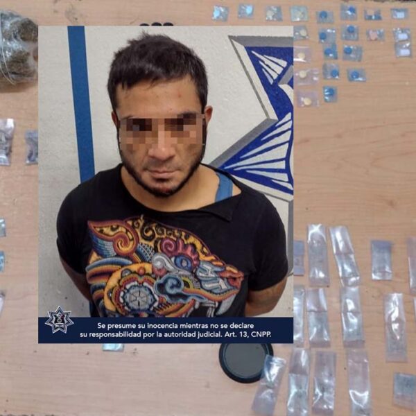 Cae sujeto con surtido de drogas en Playa Del Carmen