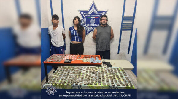 Detienen a trio de narcomenudistas en Playa Del Carmen