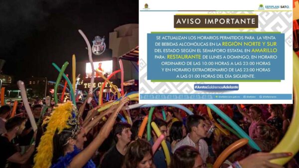 Por Semáforo amarillo, vuelven restricciones de horario a Quintana Roo 