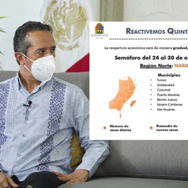 Regresa Quintana Roo a semáforo naranja por aumento de covid-19