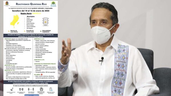 Regresa Quintana Roo a Semáforo Amarillo